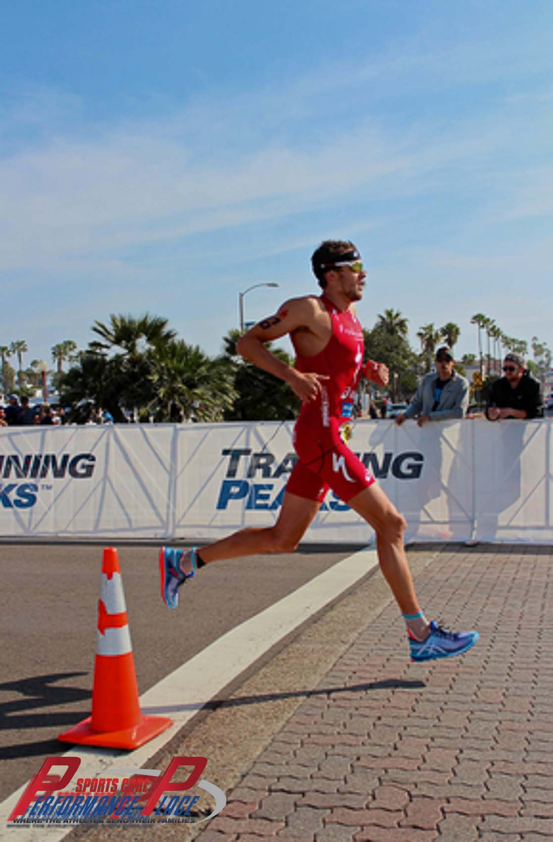 Triathlete running in triathlon Triathlete running in triathlon